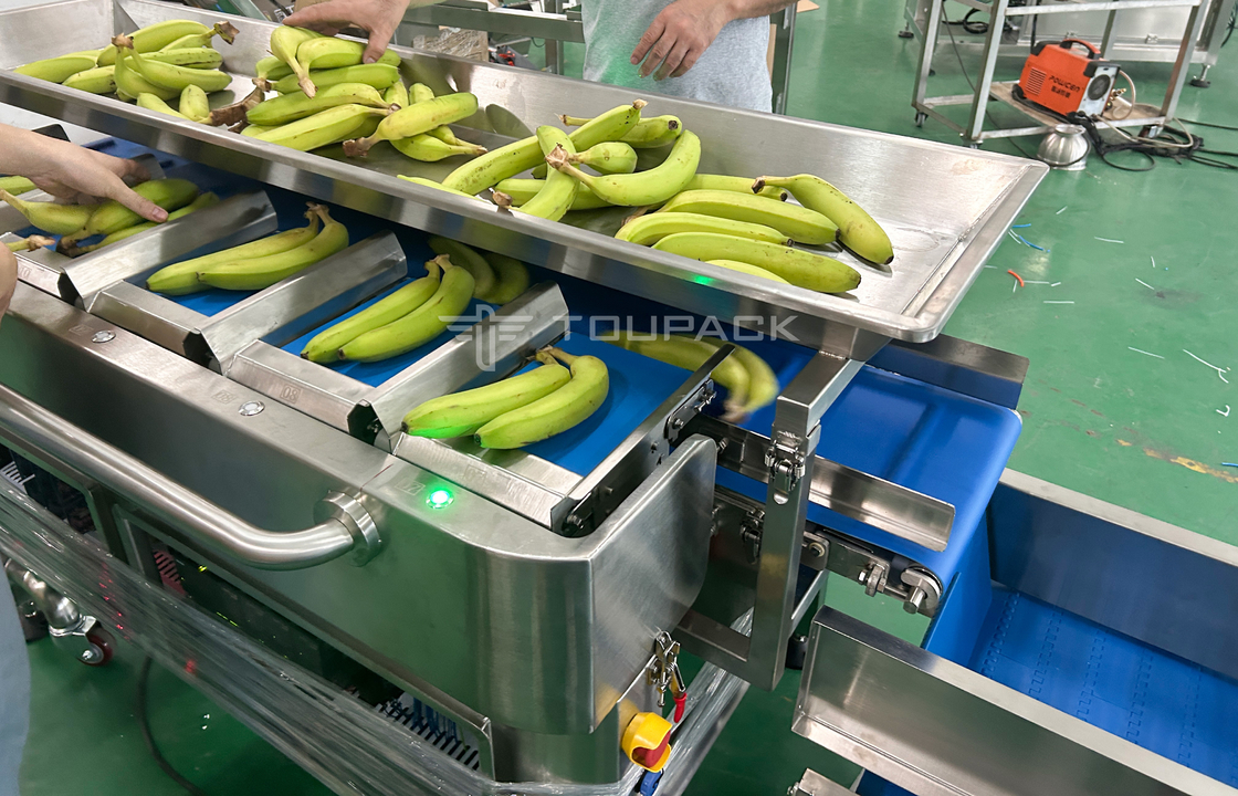 Pabrik Industri Semi Otomatis Mesh Net Bag Berat Penghitungan Jaring Pemotongan Mesin Kemasan Untuk Buah Pisang