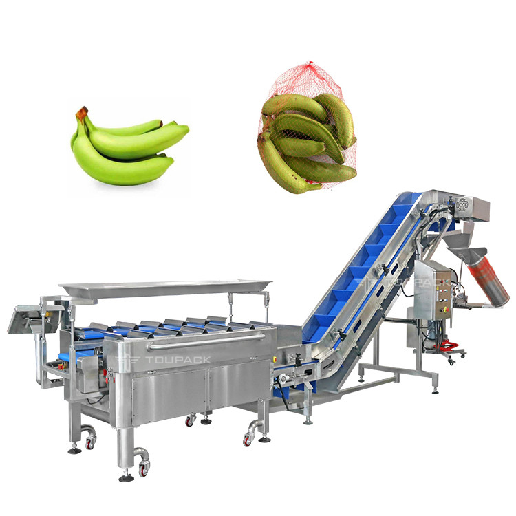 Pabrik Industri Semi Otomatis Mesh Net Bag Berat Penghitungan Jaring Pemotongan Mesin Kemasan Untuk Buah Pisang