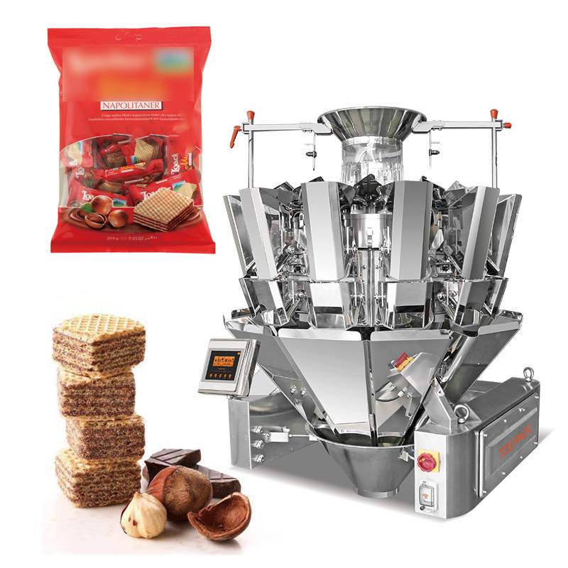 12 Kepala Multihead Weigher paku Packing Machine Multihead Wafer Packing Machine Mesin kemasan multifungsi