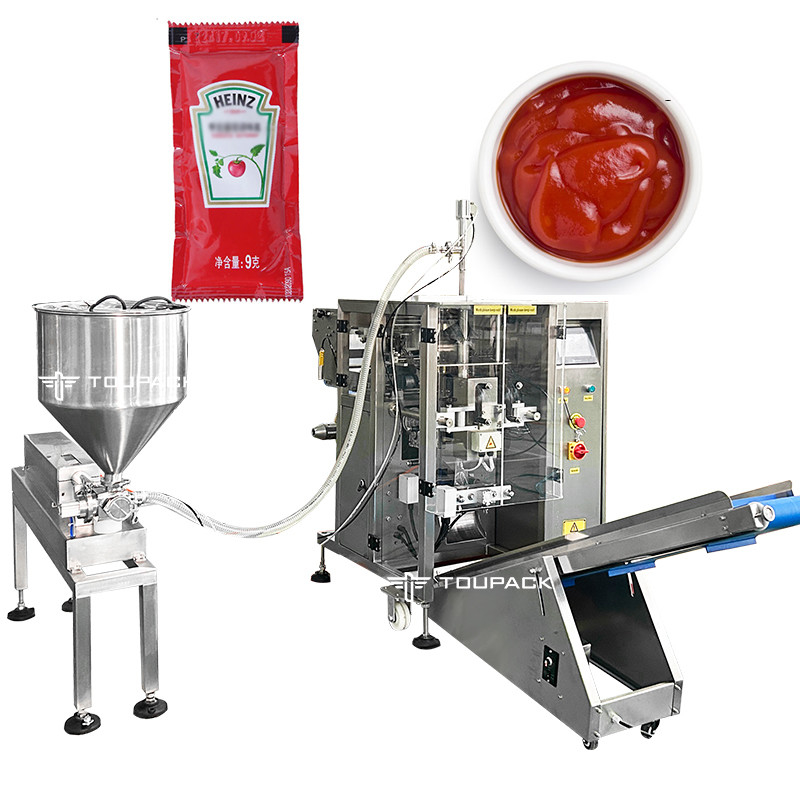 Otomatis 3 sisi segel tas bantal tas madu saus mentega kacang salad dressing ketchup paket mesin pasta
