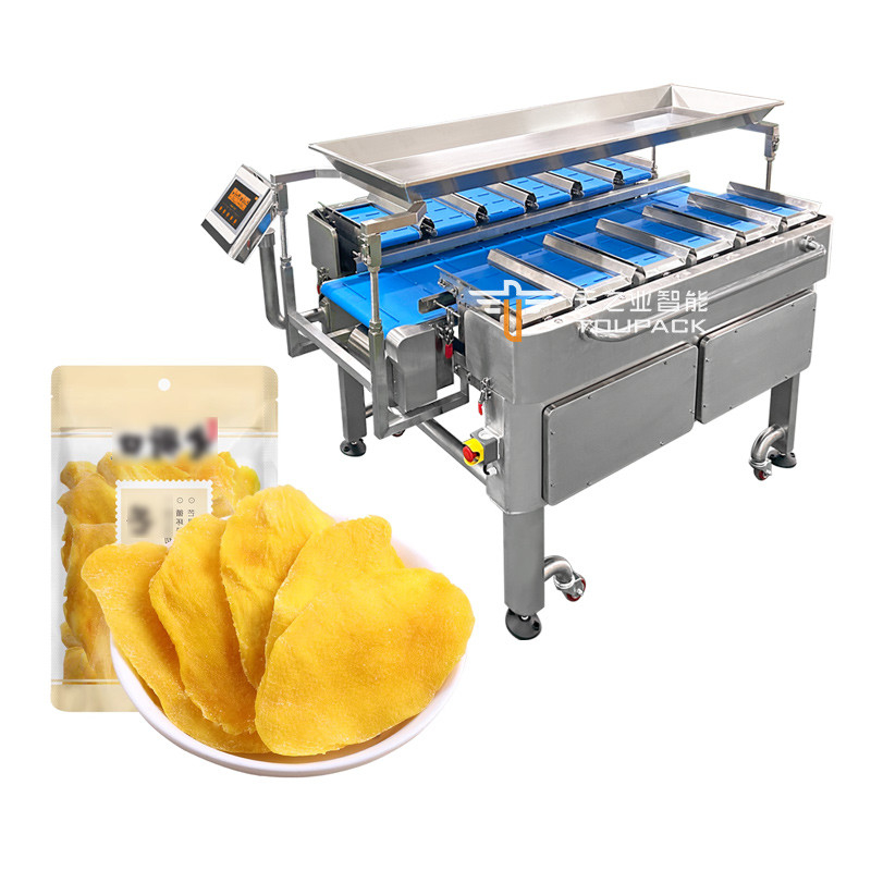 buah mangga kering Automatic Multi-Station Belt Conveyor Aquatic Sea Cucumber Fish Fillet Tabletop Target Weight Counterweight Mesin