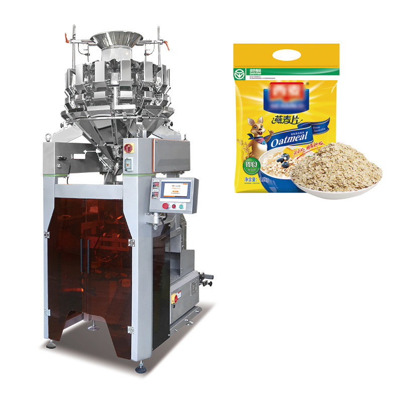 Otomatis Multi Head Weigher Snack Food Vffs Nitrogen Packing Machine Dengan Detektor Logam