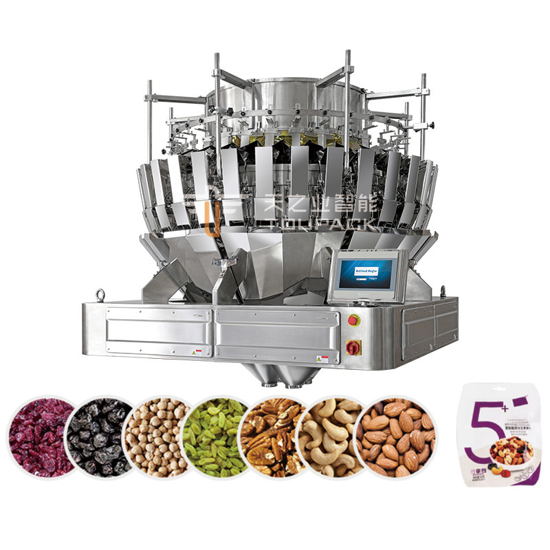 Otomatis Berdiri Kantong Doypack Menimbang Packing Granule Kacang Kacang Multihead Weigher Mesin Pengisian