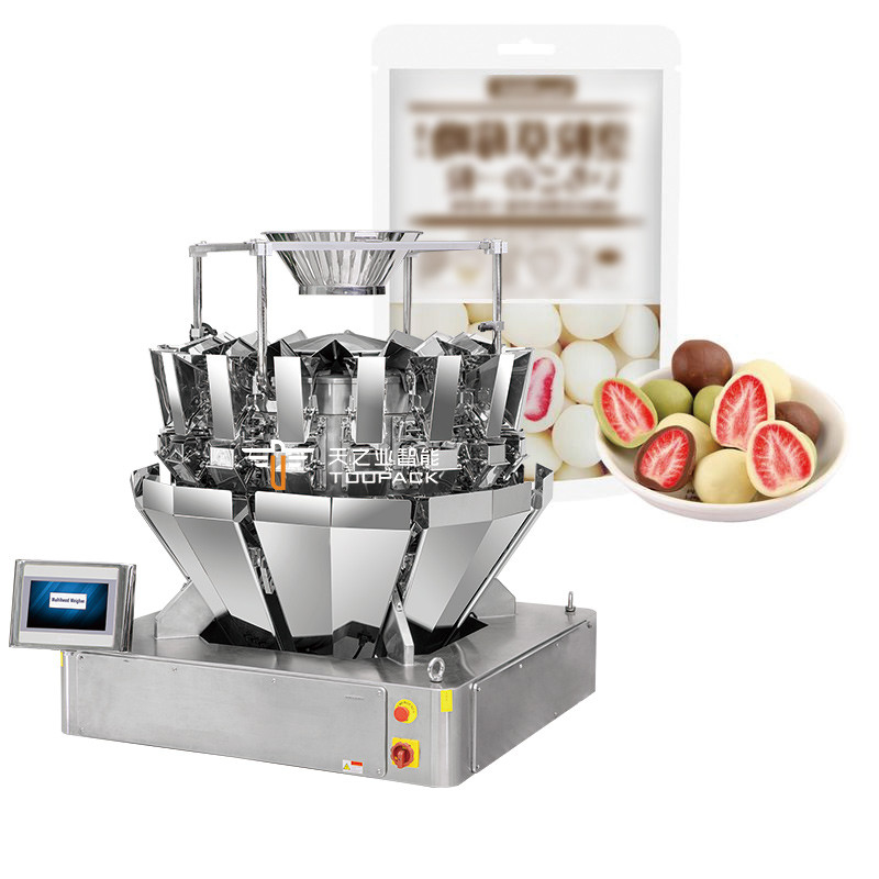 Otomatis Berdiri Kantong Doypack Menimbang Packing Granule Kacang Kacang Multihead Weigher Mesin Pengisian