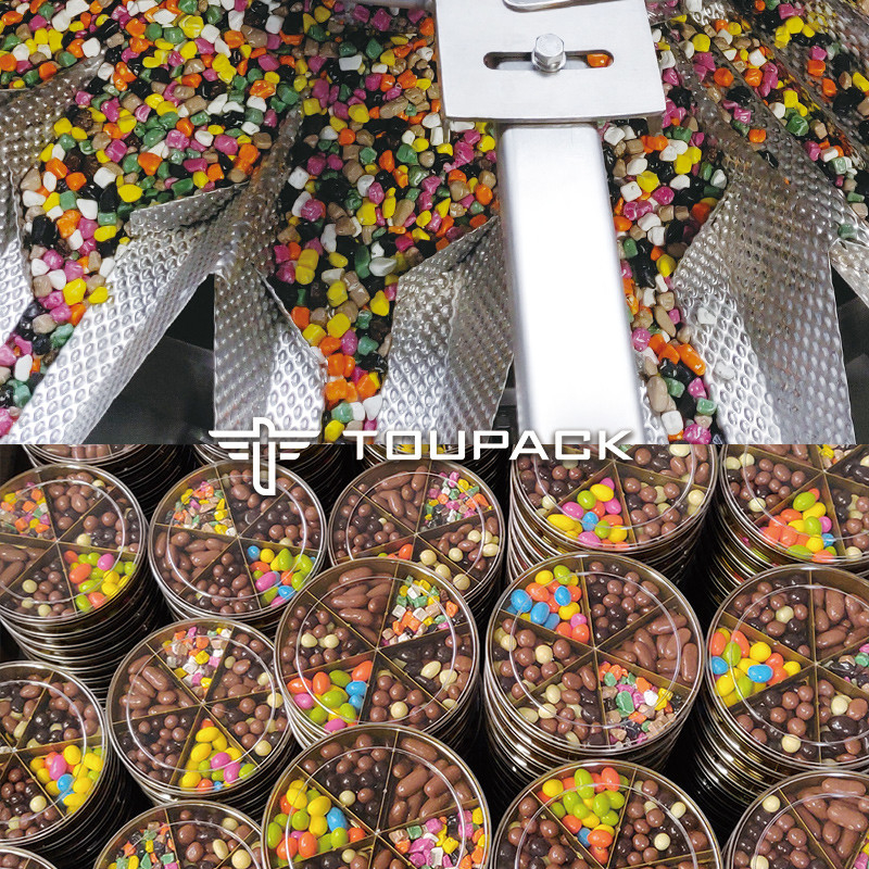 Otomatis Berdiri Kantong Doypack Menimbang Packing Granule Kacang Kacang Multihead Weigher Mesin Pengisian