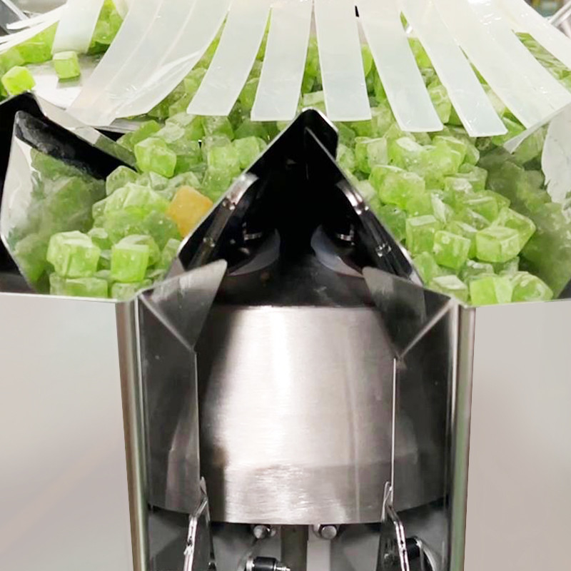 Otomatis Kacang Biji Kacang Candy Walnut Buah kering Makanan Snack Multi Head Weigher Mesin Pengemasan Makanan Dengan nitrogen