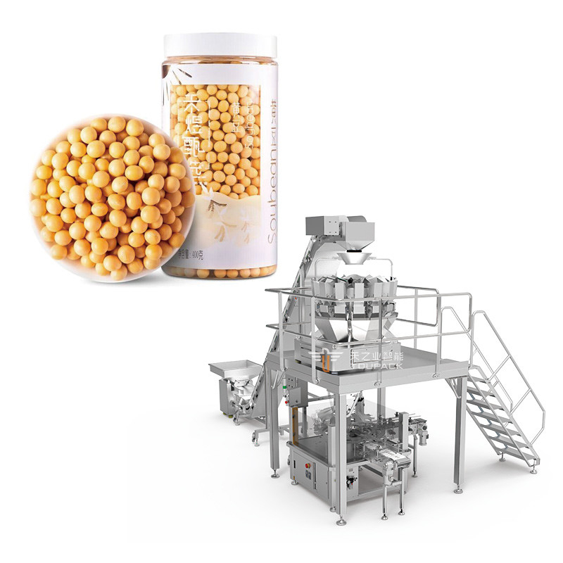 Grain Linear Weigher Oat Weighing and Packing Machine 240g 500g Kacang Kaleng Mesin Pengemasan