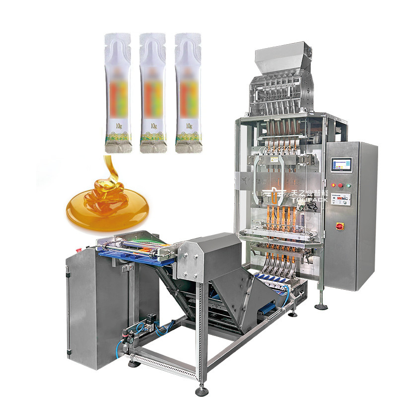 Industri Multi Lane Vffs Stick Sachet Packing Machine Untuk Lemak Cairan Pasta Tomat