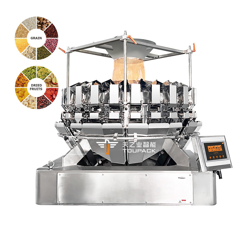 Multihead Weigher Nut Food Buah kering Cokelat Kacang Ayam Permen Biskuit Kentang Kripik Zipper Bag Packing Machine