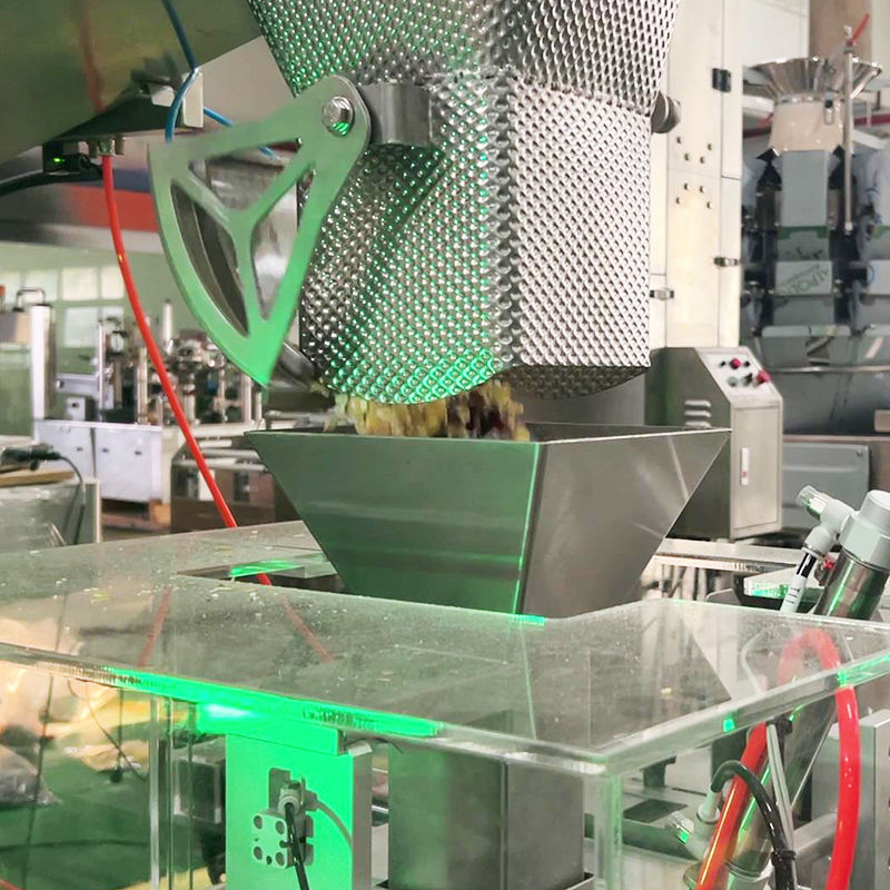 Mesin Pengemas Kantong Prefabrikasi Pakan Burung Mesin Pengemas Makanan Anjing Makanan Kucing Peralatan Pengemas Granul Multifungsi Mesin Timbang Multihead