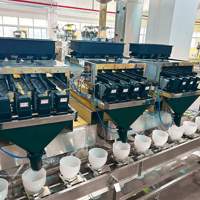 Multimaterial 2,5kg Mesin kemasan makanan hewan peliharaan dengan Multihead Weigher Linear Weigher untuk Ziplock Doypack Bag Packing