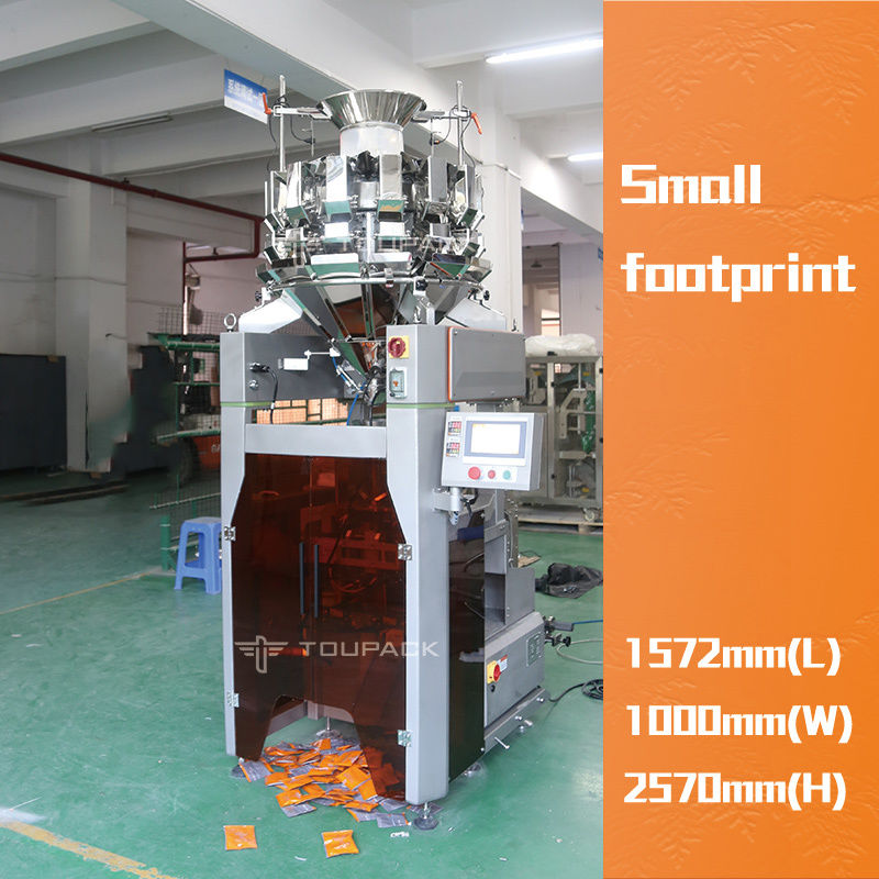 10/14 Hoppers Multihead Weigher Pellet Packing Machine Kantong plastik Vertikal Multihead Weigher Packing Machine