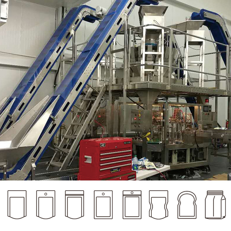 Mesin Pengemasan Senyawa Senyawa Makanan Kentang Kentang Popcorn Nitrogen Flushing Doypack Packing Machine