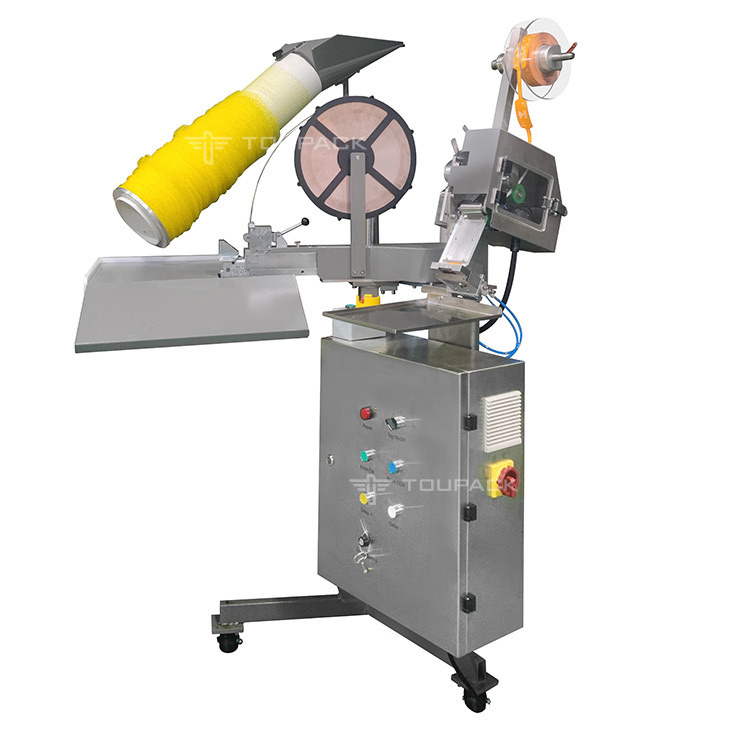 Mesin Pengemas Kantong Jaring Bawang Putih dengan Staples Semi Otomatis Mesin Pengemas Penjepit Kantong Jaring Jahe