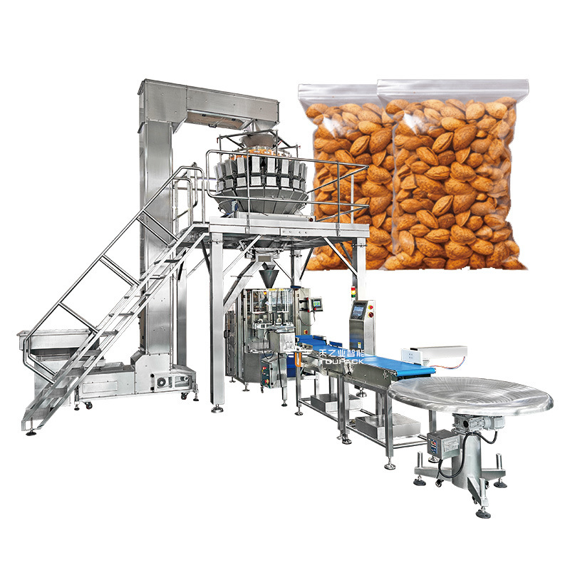 Automatic Electric Multihead Weigher Filler Sealing Machine For Plastic Pouch Packaging Of Dry Fruits Nuts Food High-Accuracy