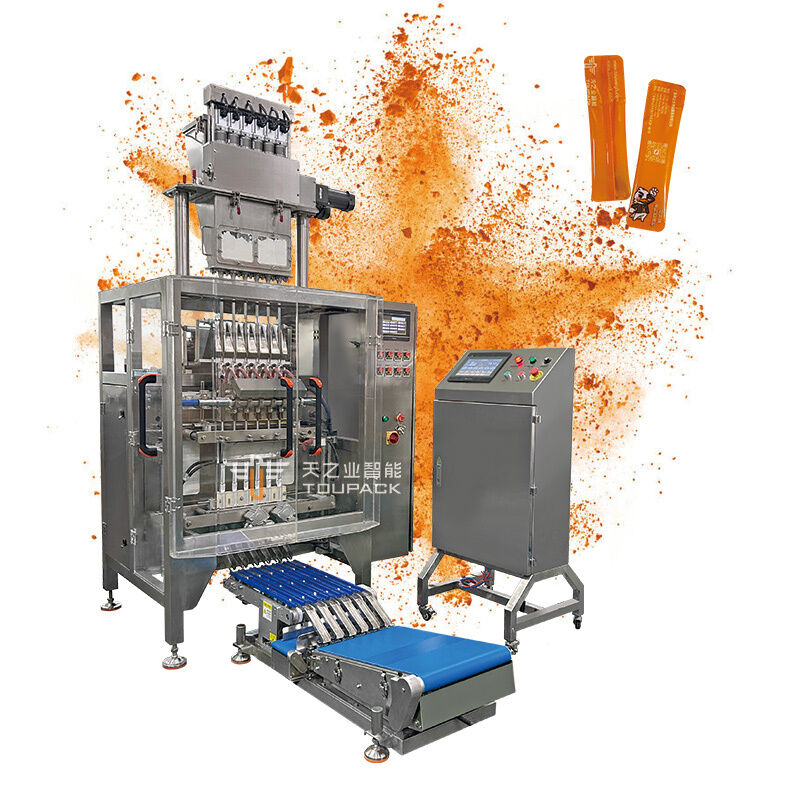 Otomatis Multi Lane Powder Stick Sachet Packing Machine Gula Kopi Stick Packing 3 In 1 Kopi Stick Packing Machine Dengan Multi-lane Checkweigher