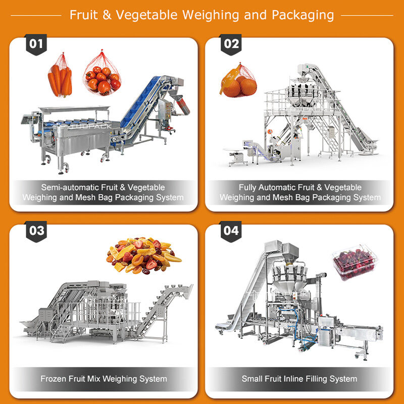 Linear Weigher Automatic Cherry Tomato Fruit Sayur Tray Sealing Packaging Line Dengan Sistem Penimbangan Presisi Tinggi