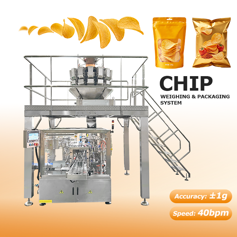 Mesin Pengemas Doypack Food Grade Bersertifikat CE untuk Kacang Makanan Ringan Ritsleting Premade Stand Up Pouch Packing Solusi Pengemasan Butiran Makanan