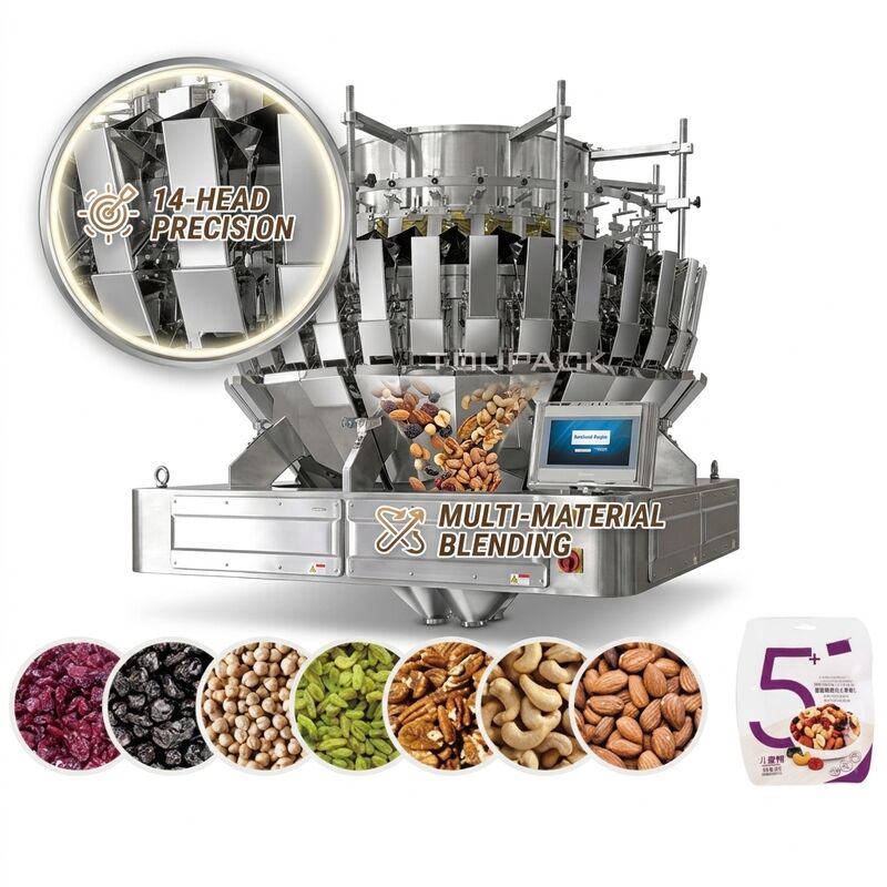 10-14 Kepala Granules stainless steel Multihead Weighing Machine dengan sistem layar sentuh