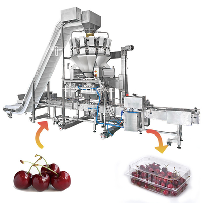 Mesin Penimbangan Dan Pengemasan Multihead Buah Lini Produksi Pengisian Linear Cherry