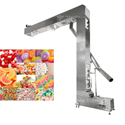 Candy Snack Peanut Grain Tea Chain Bucket Elevator T / C / Z Type Double Outlet Untuk Mesin Makanan