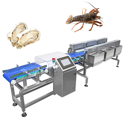 Mesin penyaringan berat layar sentuh untuk kepiting berbulu dan ayam otomatis multi level check weigher