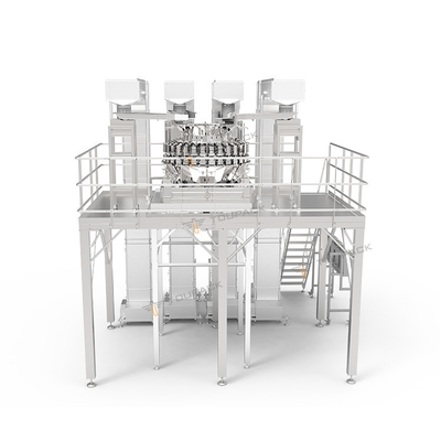 Vertikal Mesin pengemasan kantong pasta otomatis Kripik pisang 32 Kepala Multihead Weigher