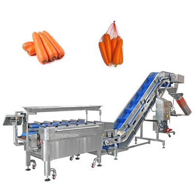 Semi Otomatis wortel Menimbang Dan Kemasan Mesin Sayuran Mesh Bag Packing Machine