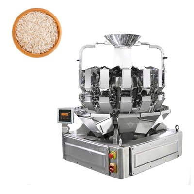 PLC MCU 14 Kepala Tinggi Tinggi Precision Multihead Weigher Granule Rice Bag Packing Machine