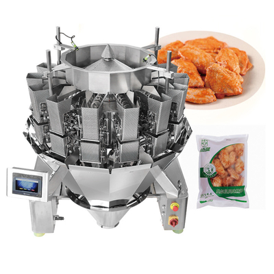 Bahan lengket Multihead Weigher Mesin kemasan makanan pra-dibuat Rumput remuk Rumput multihead Weigher