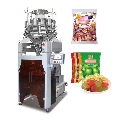 10/14 Hoppers Multihead Weigher Pellet Packing Machinery Kantong plastik Vertikal Multihead Weigher Packing Machine