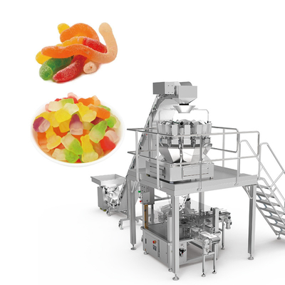 Otomatis Kacang Biji Kacang Candy Walnut Buah kering Makanan Snack Multi Head Weigher Mesin Pengemasan Makanan Dengan nitrogen