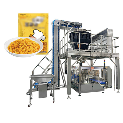 Disesuaikan Efisien Dehidrasi Daging Sapi Nuggets Quantitative Bagging Mesin Kemasan Siap Makan Makanan Daging Sapi Multihead Weigher