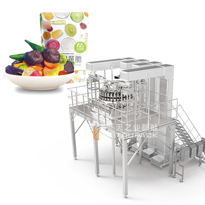 Crispy Dried Vegetables Multihead Weigher Packing Machine Freeze Dried Mixed Fruit Mango Strawberry Packing Machine Mesin Pengemasan
