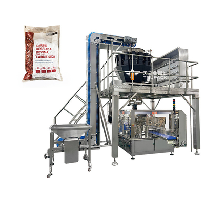 Otomatis Ziplock Pouch Anjing Pet Food Treat Linear Weigher Packaging Doypack Packing Machine