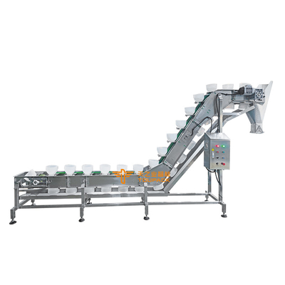 Mesin Conveyor Tipe Mangkuk Lift Tipe Z Baja tahan karat Lift Conveyor Mangkuk miring Untuk daging Makanan beku