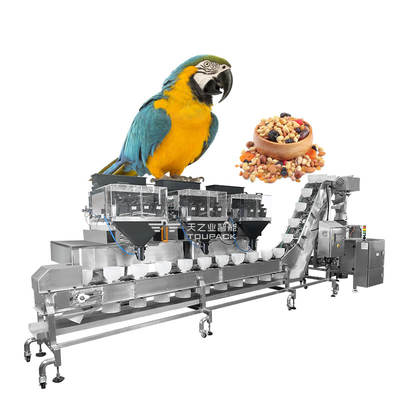 Mesin Pengemas Makanan Burung Beo Otomatis Multihead Weigher 10g-1000g