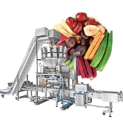 Mesin Pengemasan Salad Kantong Otomatis Berkecepatan Tinggi untuk 14 Kepala Multihead Weigher Mesin Pengemasan Buah Kering