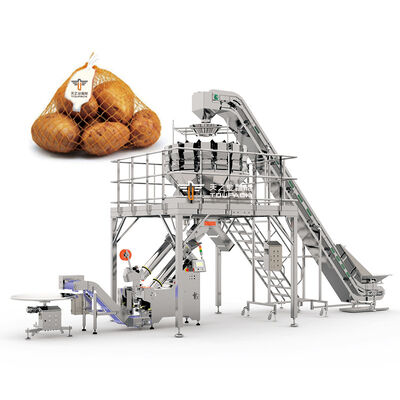 Mesin Kliping Jaring Otomatis Mesin Pengemas Kantong Jaring untuk Bawang, Kentang, Buah Jeruk, Alpukat, Apel, Kiwi, Tomat dan Produk Segar