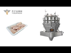Mesin pengemasan sayap ayam beku otomatis, ditimbang dengan tepat oleh multihea sekrup TOUPACK