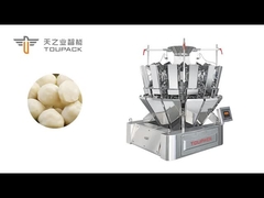 Lini Pengemasan Makanan Beku (Bakso Ikan) dengan Elevator, Timbangan Multihead, Mesin Pengemas